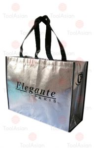 silver metallic non woven shopping bags